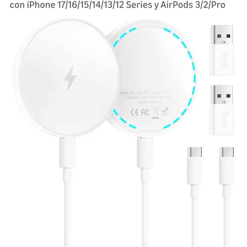 Wireless Charger for iPhone and AirPods - White
